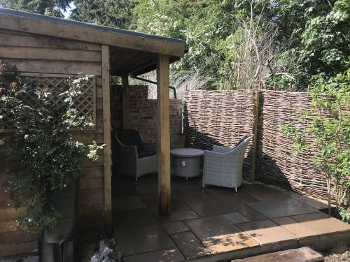 Garden shelter and patio